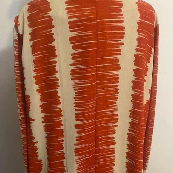 Jo Hanna York by Joan Davis Vintage Burnt Orange/Cream open blazer, size 2X - Picture 3 of 6